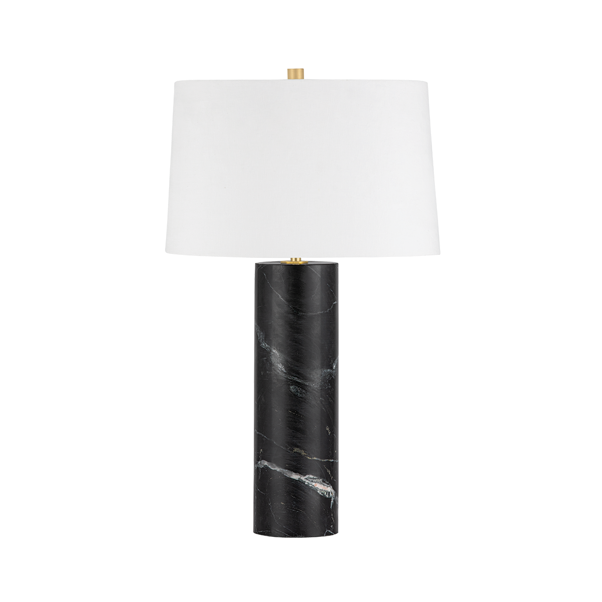 Hudson Valley Sprague Table Lamp L4632-AGB - Black Marble Base, Dimmable, Aged Brass Finish