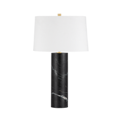 Hudson Valley Sprague Table Lamp L4632-AGB - Black Marble Base, Dimmable, Aged Brass Finish