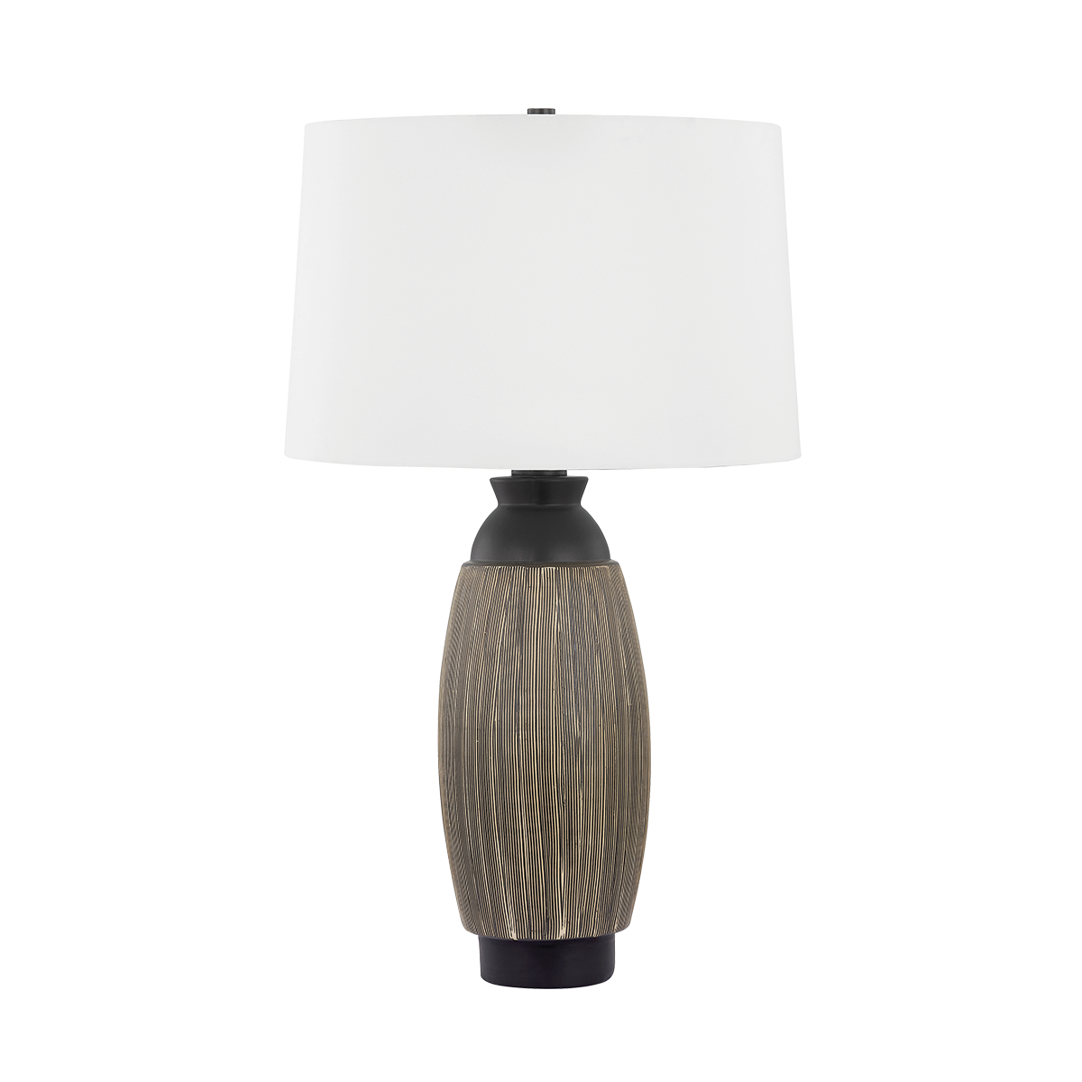 Naseby Table Lamp by Hudson Valley Lighting - 30" H Distressed Bronze & Ceramic Black Design