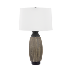 Naseby Table Lamp by Hudson Valley Lighting - 30" H Distressed Bronze & Ceramic Black Design