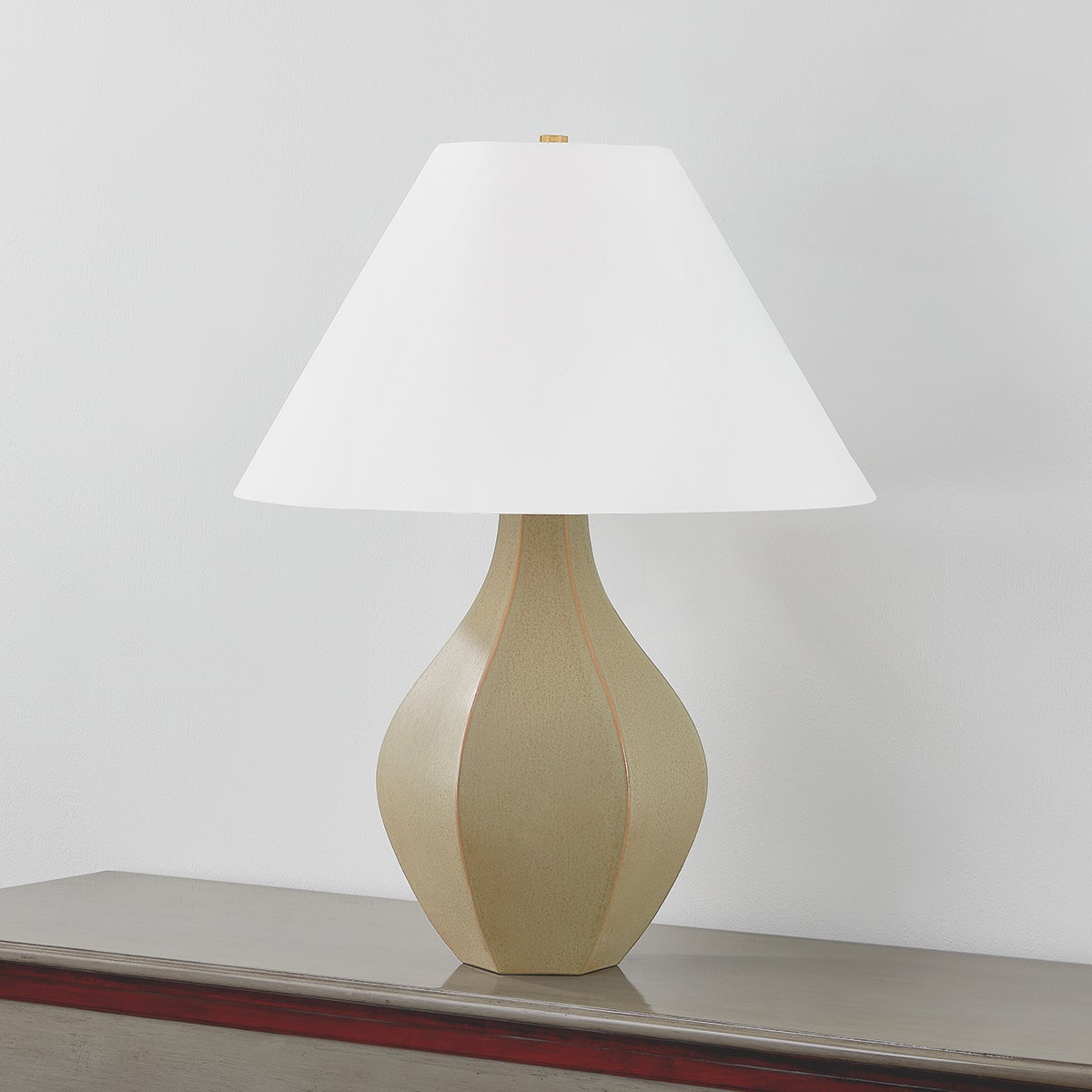 Abescon Table Lamp 28.5" H Ceramic Gourd Design with Aged Brass Finish by Hudson Valley Lighting