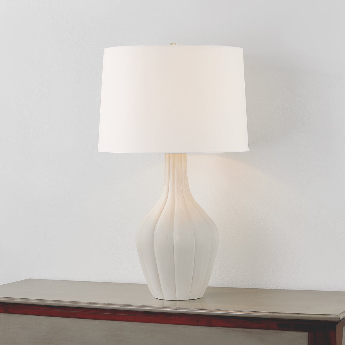 Glendora Table Lamp 31.5"H Aged Brass & Ceramic Misty Morning Finish by Hudson Valley Lighting