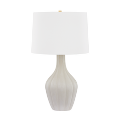 Glendora Table Lamp 31.5"H Aged Brass & Ceramic Misty Morning Finish by Hudson Valley Lighting