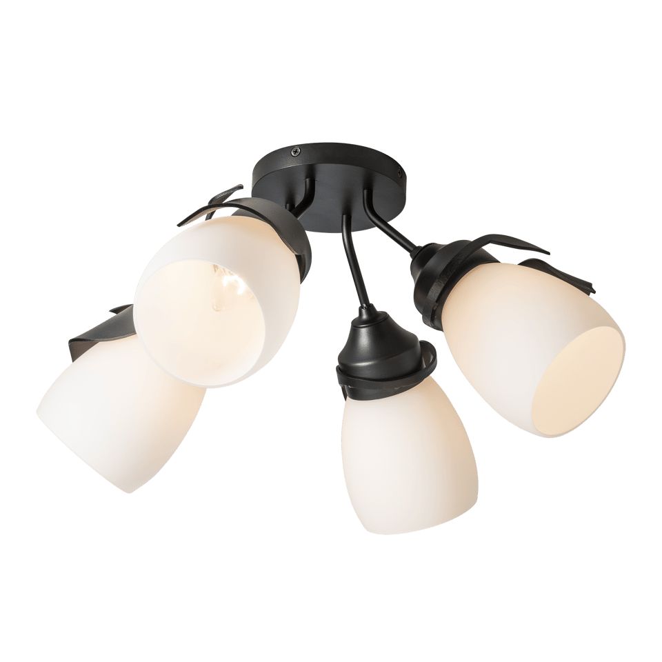 Lapas 4-Light Semi-Flush Chandelier by Hubbardton Forge with Customizable Finishes and Dimmable Lighting