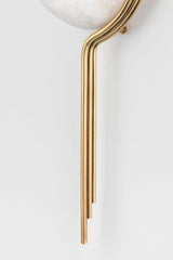 Lapis Sconce 27.5" by Corbett Lighting - Vintage Brass with Spanish Alabaster Shade, Dimmable, 625 Lumens