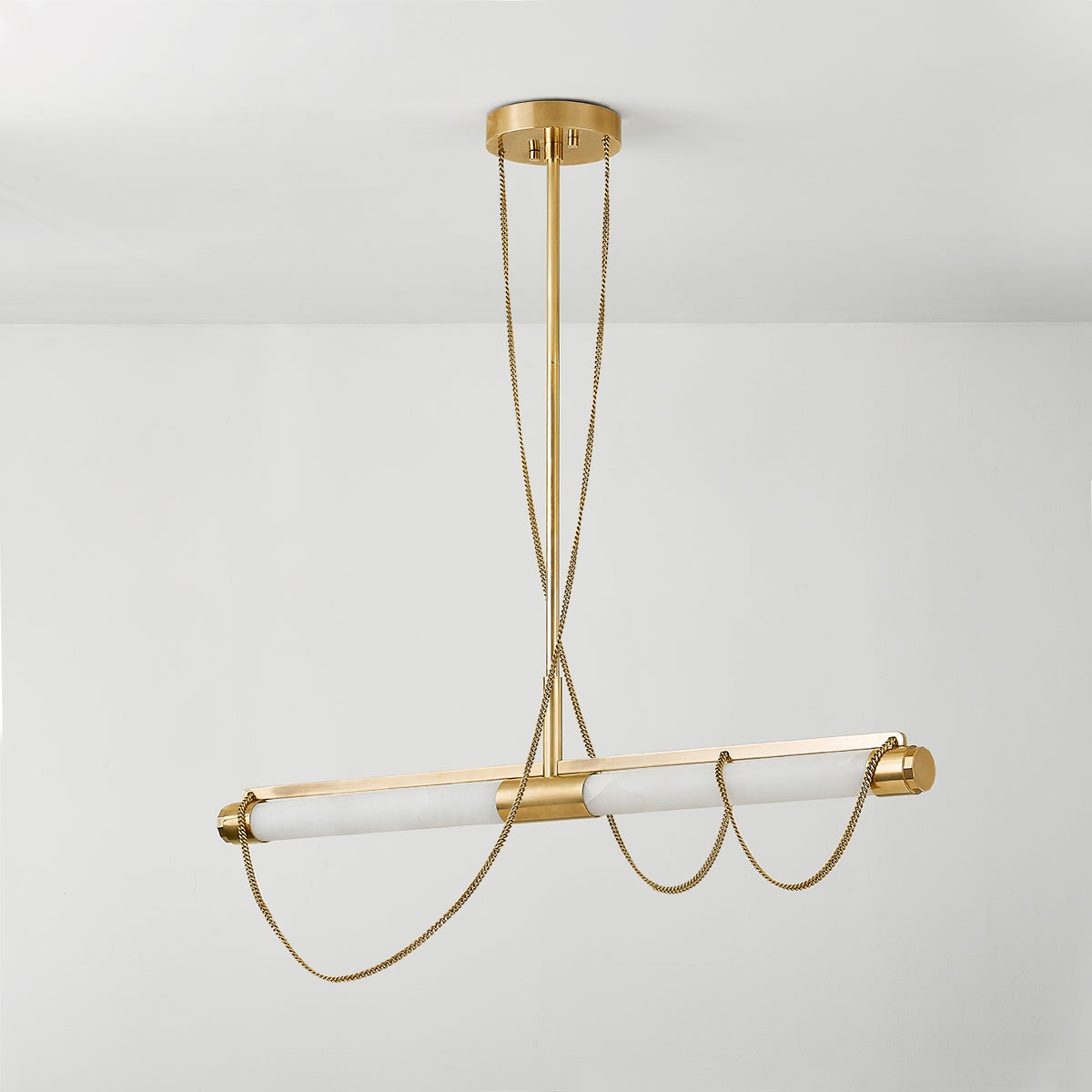 Lariat Linear Pendant Light by Corbett Lighting, Vintage Brass, Dimmable, ETL Damp Rated, 1050 Lumens