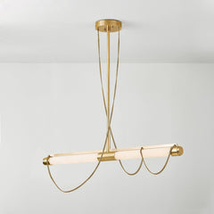 Lariat Linear Pendant Light by Corbett Lighting, Vintage Brass, Dimmable, ETL Damp Rated, 1050 Lumens