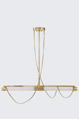 Lariat Linear Pendant Light by Corbett Lighting, Vintage Brass, Dimmable, ETL Damp Rated, 1050 Lumens