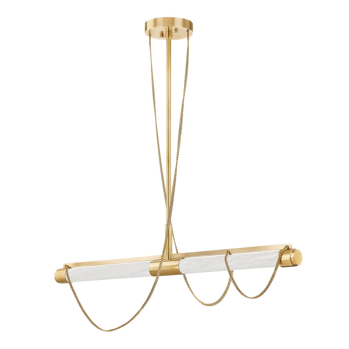 Lariat Linear Pendant Light by Corbett Lighting, Vintage Brass, Dimmable, ETL Damp Rated, 1050 Lumens