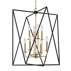 Hudson Valley Lighting Laszlo Chandelier 1124-AGB, 8-Light Aged Brass, Adjustable Height, Modern Elegance