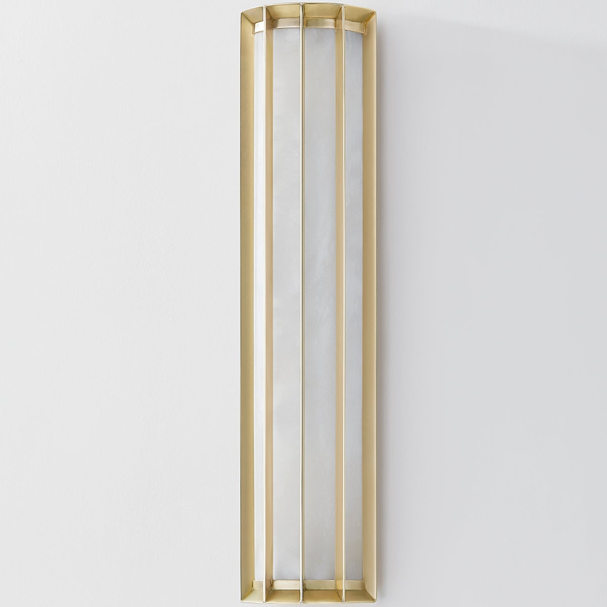 Leda Large Sconce 23.75" by Corbett Lighting with Vintage Brass Frame and Alabaster Shade