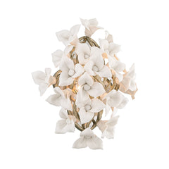 Lily Sconce 16" Height by Corbett Lighting - Satin Gold Leaf, Dimmable, Floral Design