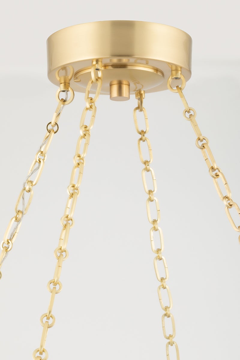 Lindley Chandelier 1938 by Hudson Valley Lighting - Elegant Aged Brass & Polished Nickel Finish, Dimmable, 3,275 Lumens