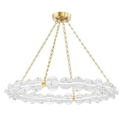 Lindley Chandelier 1938 by Hudson Valley Lighting - Elegant Aged Brass & Polished Nickel Finish, Dimmable, 3,275 Lumens