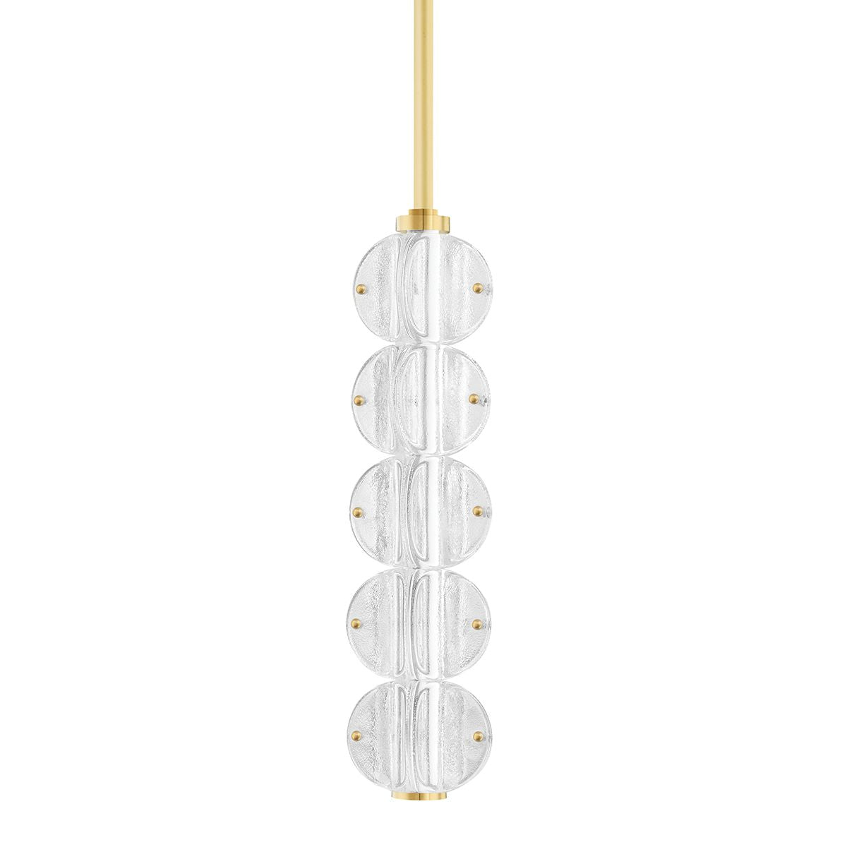 Lindley Pendant Light 18.75"H With Etched Glass Shade & Adjustable Height by Hudson Valley Lighting