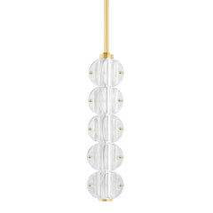 Lindley Pendant Light 18.75"H With Etched Glass Shade & Adjustable Height by Hudson Valley Lighting