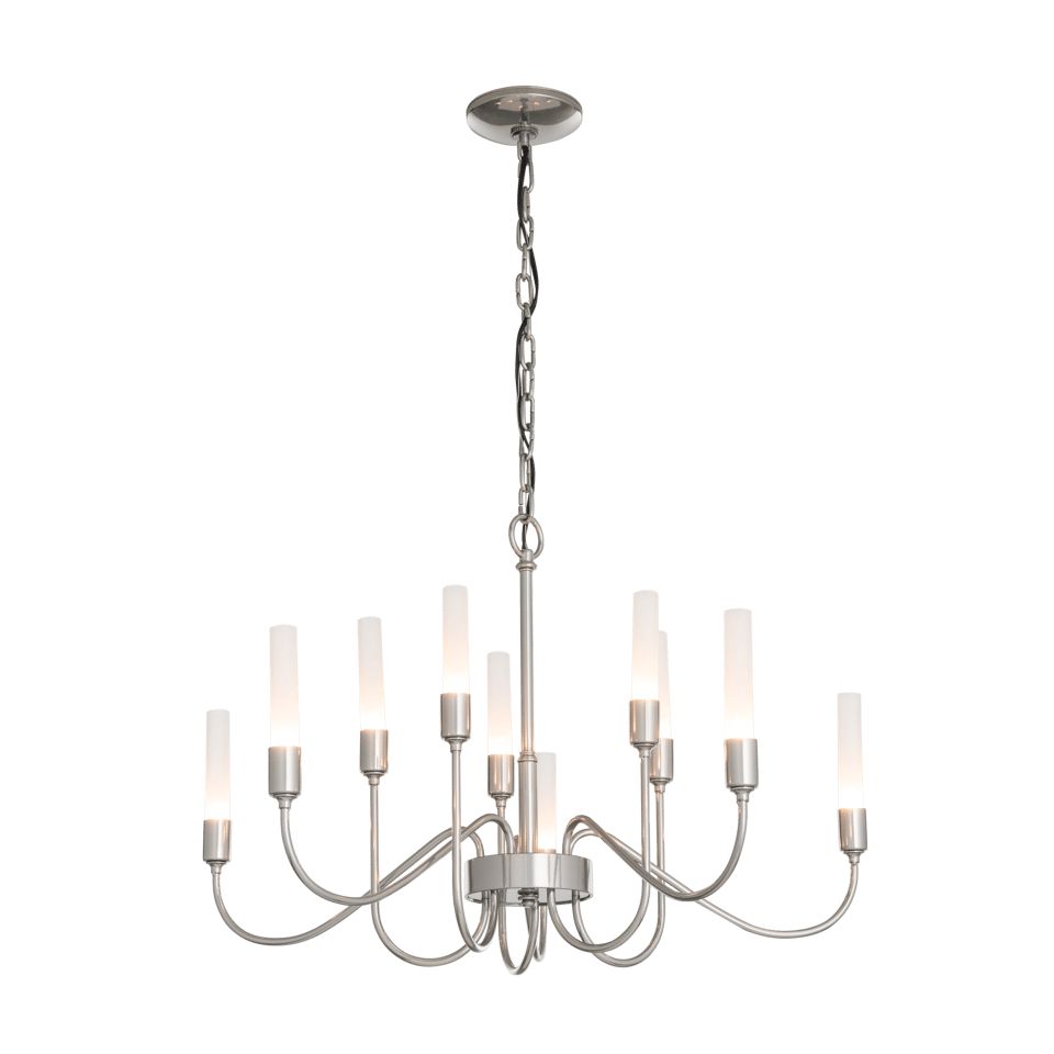 Hubbardton Forge Lisse 10 Arm Chandelier, Artisan-Crafted, Dimmable, Inspired by Tulip Buds