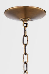 Long Beach Medium Lantern 4-Bulb Dimmable Hanging Light Fixture in Patina Brass Finish