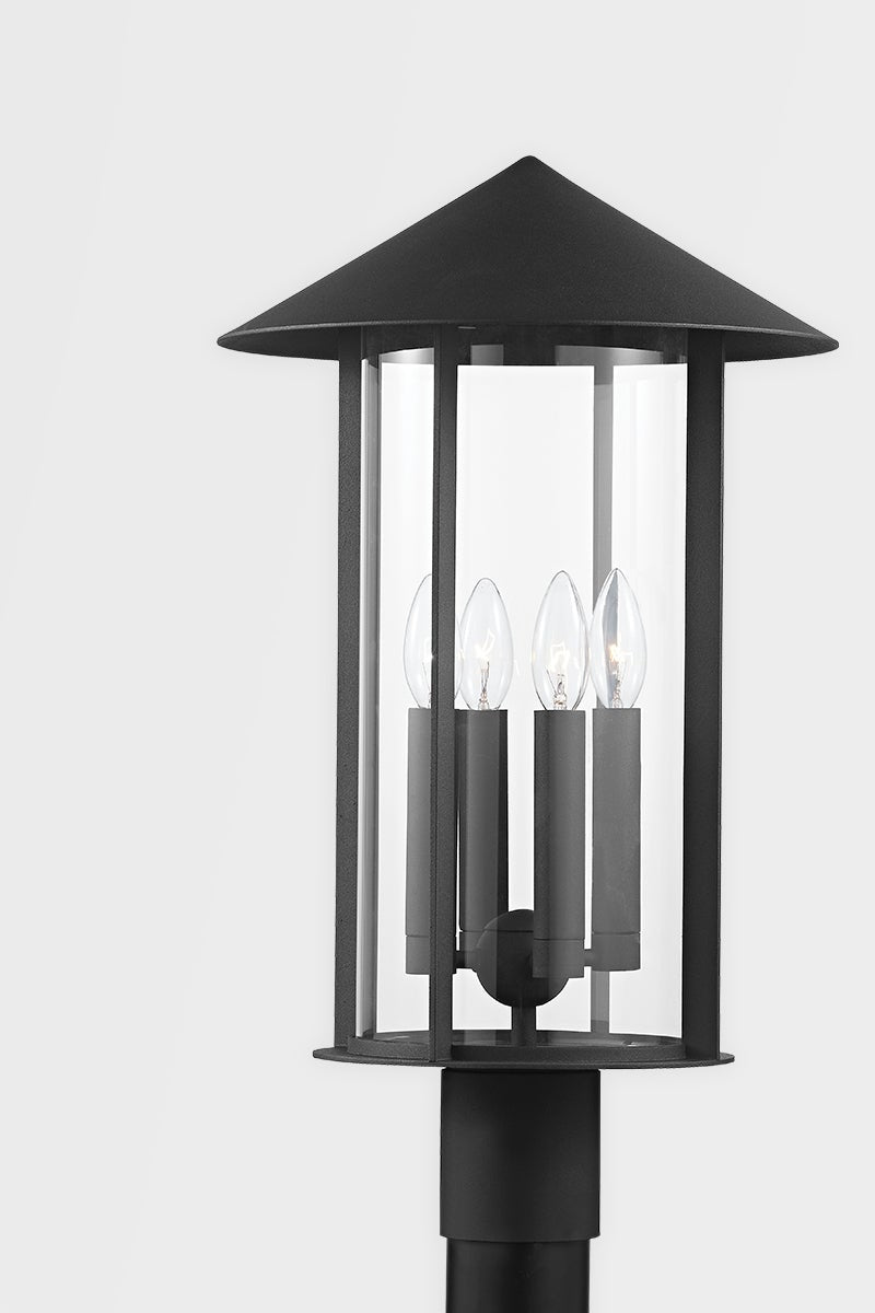 Long Beach 21.75" Outdoor Post Light by Troy Lighting with Textured Black Finish and Dimmable Feature