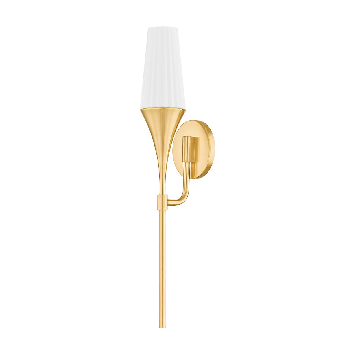 Luisa 23" Wall Sconce by Mitzi H928101 - Dimmable, Opal Matte Glass, Aged Brass or True Bronze Finish