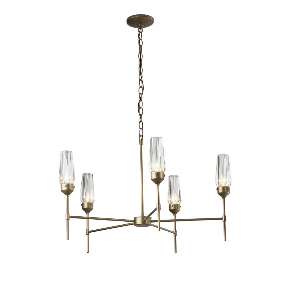 Luma 5 Arm Chandelier by Hubbardton Forge with Dimmable Functionality & Customizable Finishes