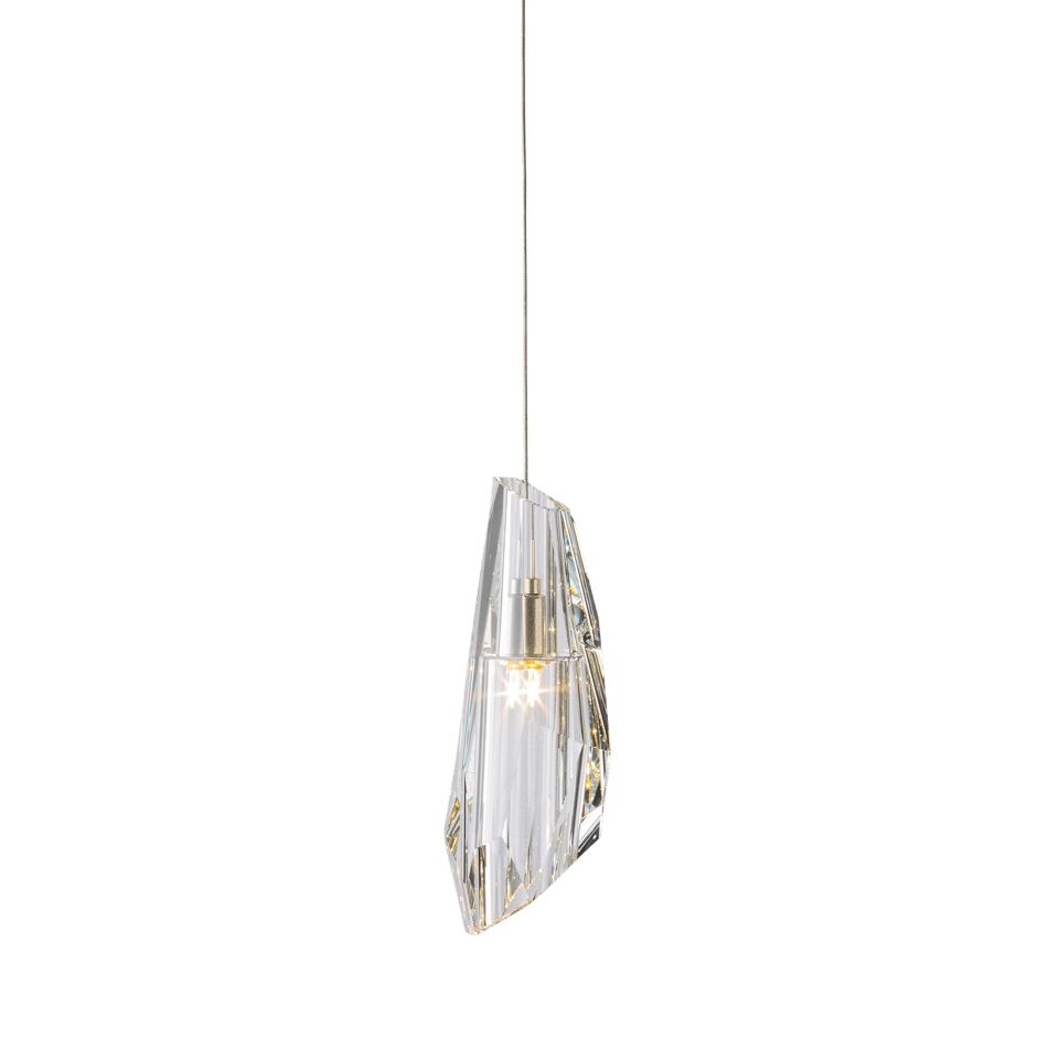 Luma Mini Pendant Light by Hubbardton Forge - Dimmable, Faceted Crystal, Adjustable Height, Energy Efficient