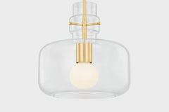 Mitzi Lumi Large Pendant Light, 25W Dimmable Bulb E26 Base, Clear Glass Shade, Modern Elegance