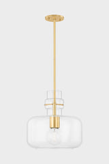 Mitzi Lumi Large Pendant Light, 25W Dimmable Bulb E26 Base, Clear Glass Shade, Modern Elegance