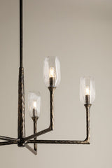 Lyle 6-Light Chandelier by Troy Lighting with Clear Cast Glass Shade and Adjustable Height