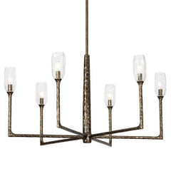 Lyle 8-Light Chandelier by Troy Lighting, Branch-Inspired Design, Black Patina Gold Finish