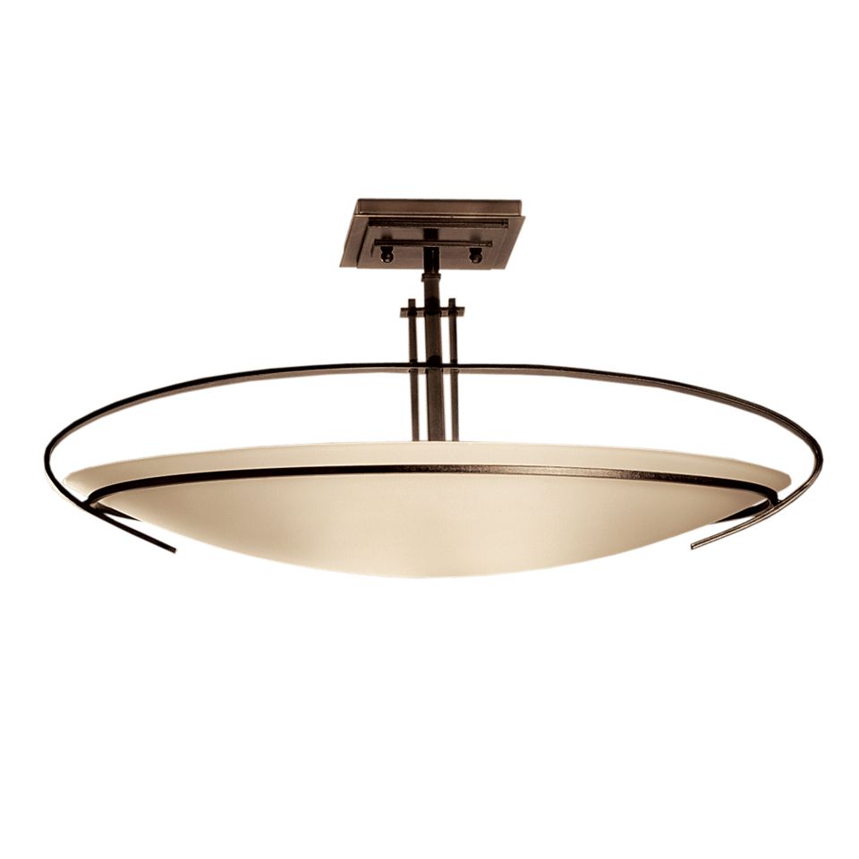 Mackintosh Semi-Flush Ceiling Fixture by Hubbardton Forge | Elegant Art Nouveau Design with Opal Glass Shade