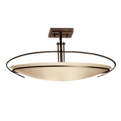 Mackintosh Semi-Flush Ceiling Fixture by Hubbardton Forge | Elegant Art Nouveau Design with Opal Glass Shade