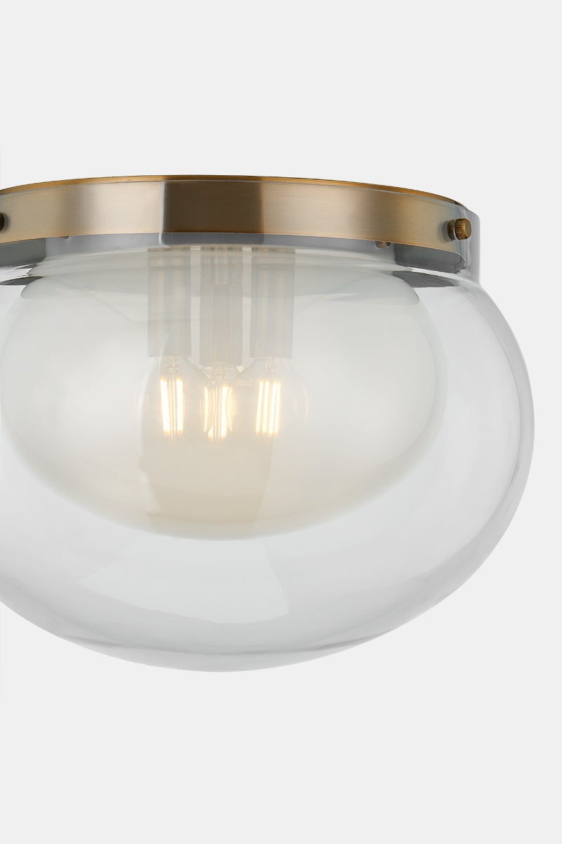 Magma 3-Light Flush Mount Ceiling Light by Troy Lighting with Dimmable Feature and Elegant Patina Brass Finish