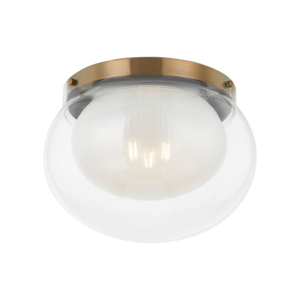 Magma 3-Light Flush Mount Ceiling Light by Troy Lighting with Dimmable Feature and Elegant Patina Brass Finish