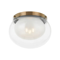 Magma 3-Light Flush Mount Ceiling Light by Troy Lighting with Dimmable Feature and Elegant Patina Brass Finish