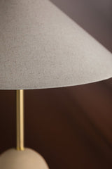 Mitzi Maia Table Lamp 28.25" Aged Brass Finish & Beige Ceramic Base, Dimmable, 2 Bulb E26