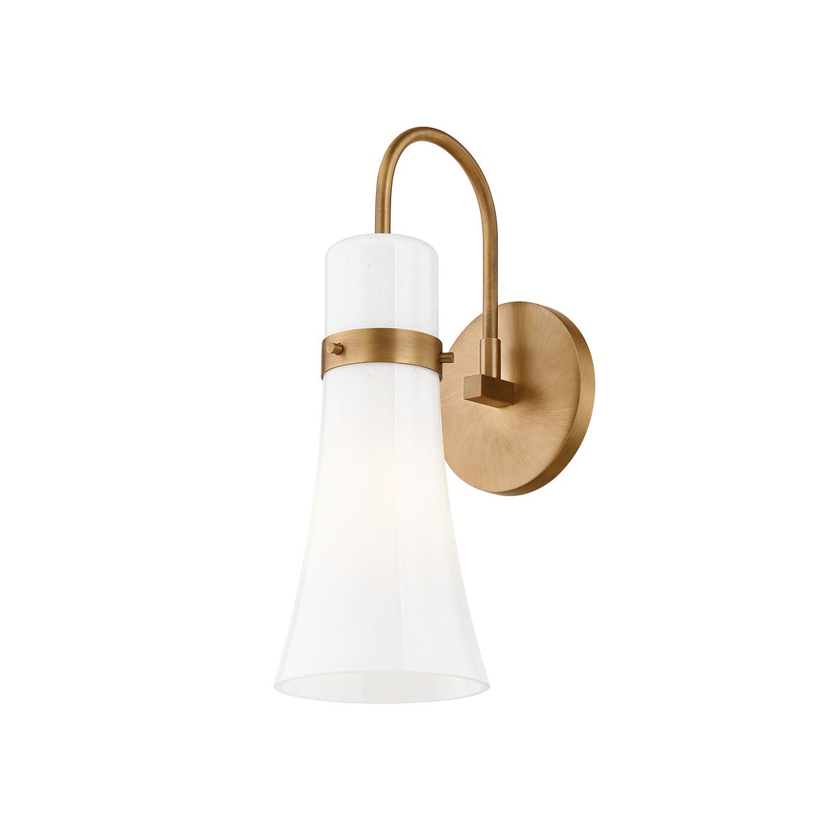 Troy Lighting Maple Wall Sconce, Elegantly Crafted with Dimmable Seeded Opal Glass, Patina Brass Finish