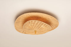 Mitzi Marigold 3-Bulb Dimmable Flush Mount Light with Woven Shade in Aged Brass, 22.5" Wide