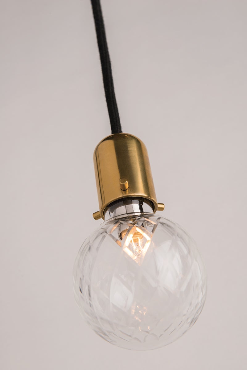 Marlow Pendant Light by Hudson Valley Lighting, 5 Bulbs, Aged Brass Finish, Adjustable Height, UL Damp Rated