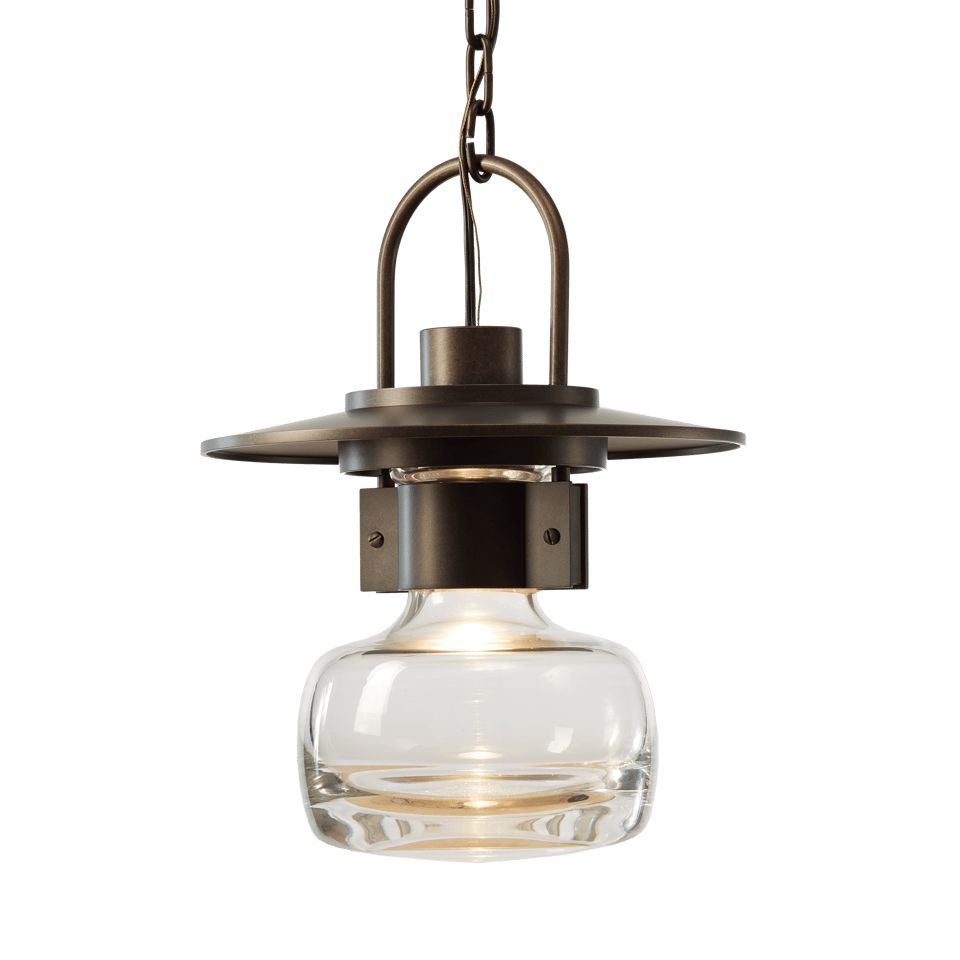 Hubbardton Forge Mason 1-Light Large Outdoor Ceiling Fixture with Dimmable Capability and Glass Shade