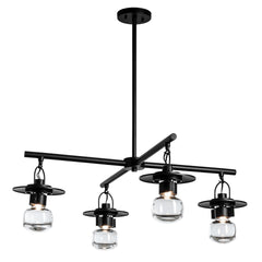 Mason Outdoor 4-Light Pendant by Hubbardton Forge - Dimmable, Versatile Finishes, UL Damp Rated