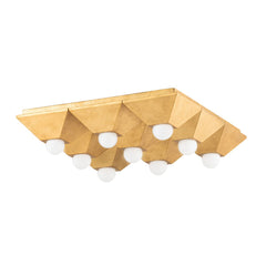 Max Ceiling Light 9-Light Flush Mount Fixture with Silver & Vintage Gold Leaf Finish by Corbett Lighting