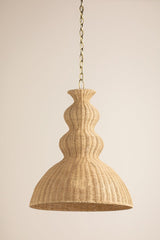 Mayla Large Pendant Light by Mitzi - Aged Brass Finish, Coastal-Inspired Design, Adjustable Height 27"H x 21.25"W