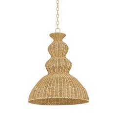 Mayla Large Pendant Light by Mitzi - Aged Brass Finish, Coastal-Inspired Design, Adjustable Height 27"H x 21.25"W