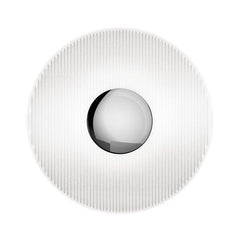 Sonneman Meclisse LED Sconce 15W Dimmable Wall Light with Ribbed Glass Disc & Chrome Finish