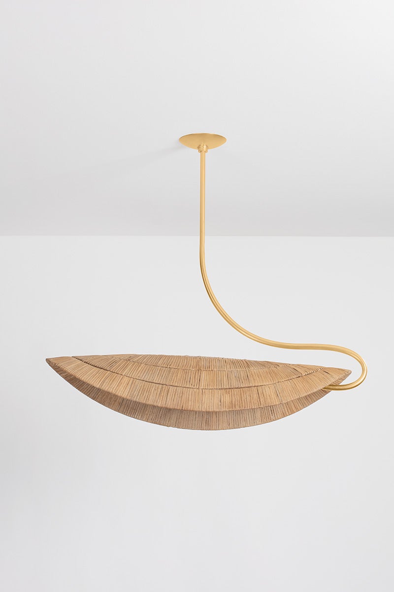 Medea 454-06-GL Large Dimmable Rattan Chandelier by Corbett Lighting - Tropical Elegance