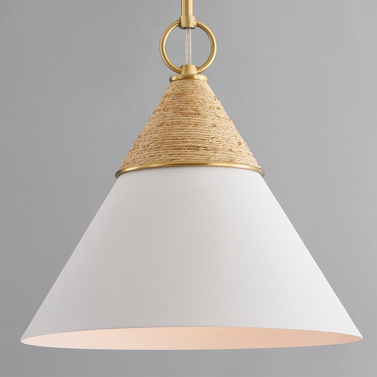 Mitzi Mica Small Pendant Light Fixture - Aged Brass, Opal Glass, Dimmable, Adjustable Height 12.75" x 13