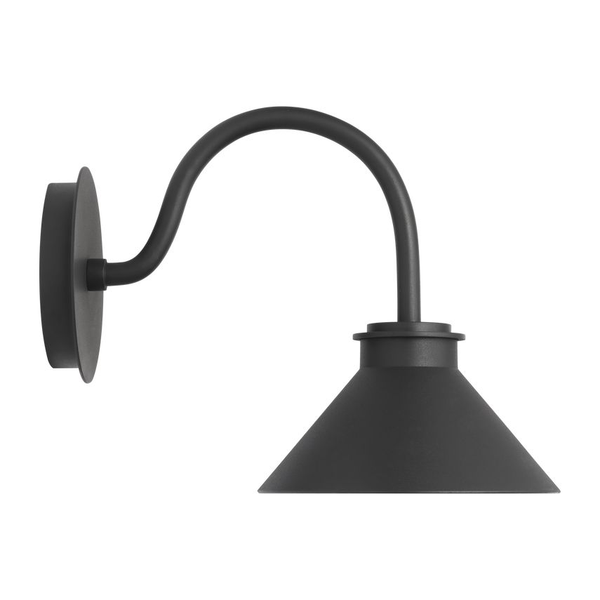 Modern Barn Light Small Wall Lantern 800 Lumen LED Dimmable Textured Black Finish 10.5" High