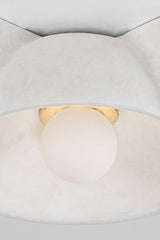 Modesto 13" Coastal Ceiling Light by Troy Lighting in Vintage Gold Leaf, Dimmable Ceramic Shade