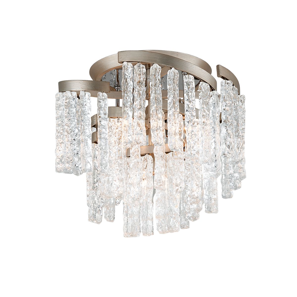 Mont Blanc Semi-Flush Ceiling Light by Corbett Lighting, 5 Bulb Capacity, Hand-Crafted Piastra Glass